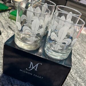 Mignon Faget Fleur-de-Lis Glass Set